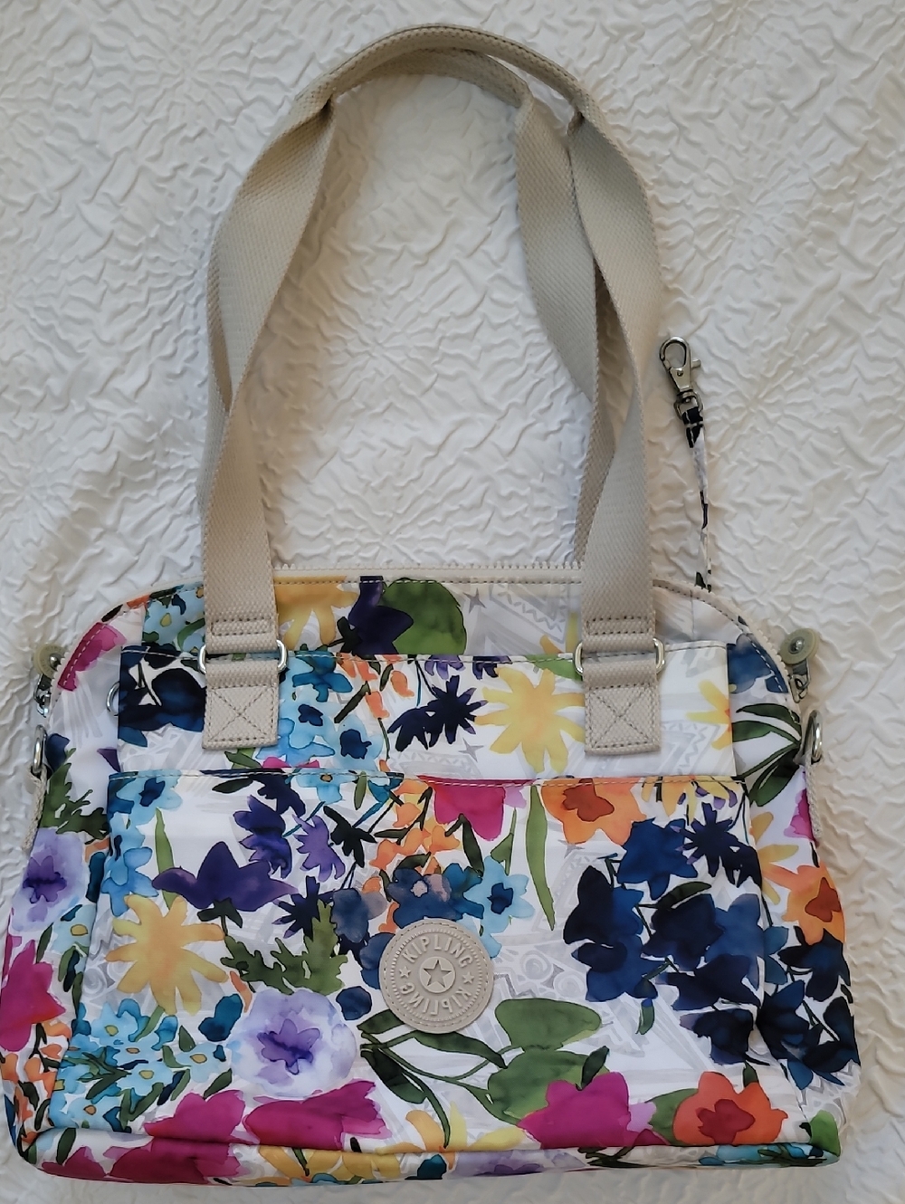 Kipling Floral Purse Felicity Bag Satchel Shoulder Straps Flowers